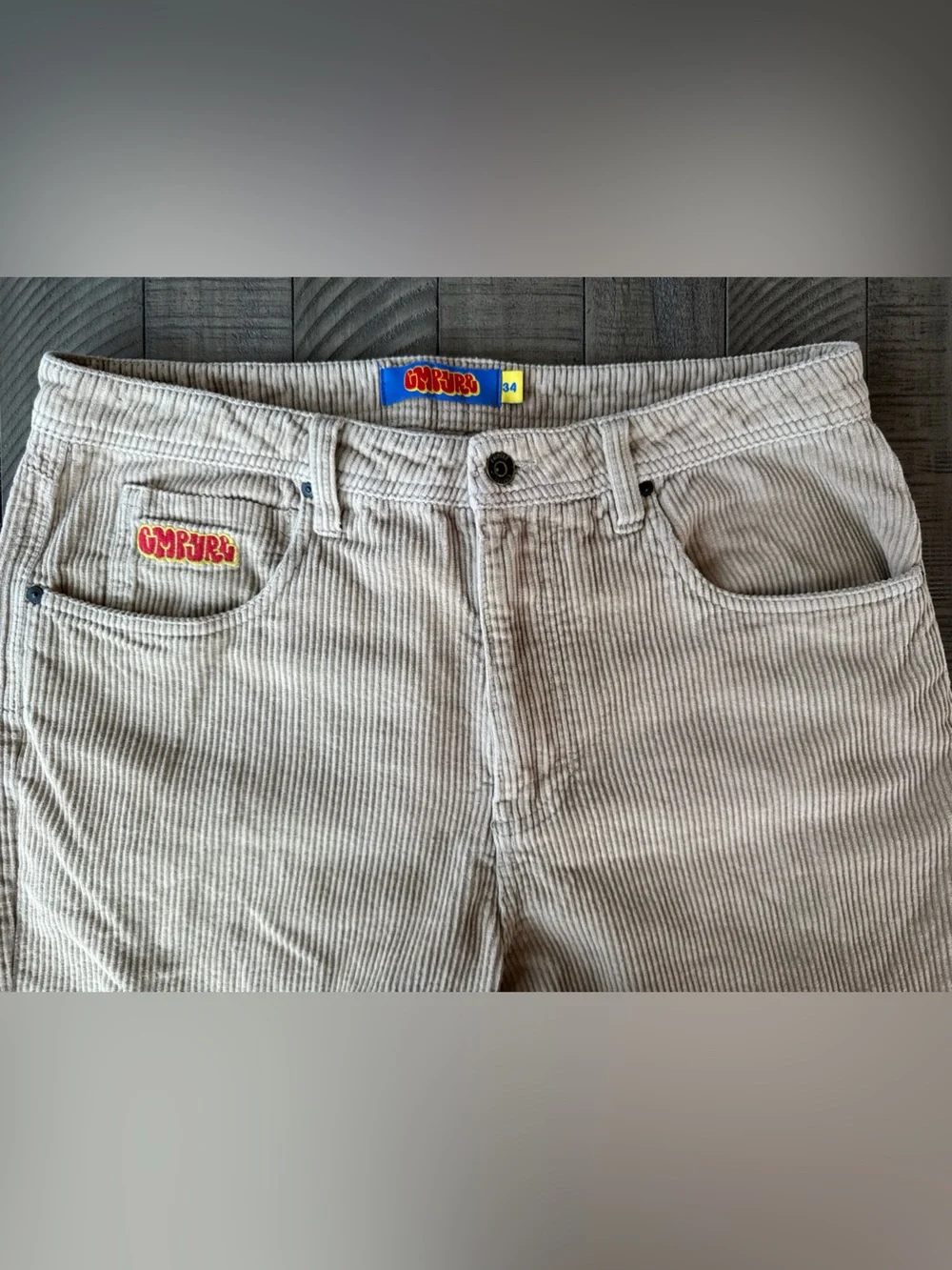 Empyre Relaxed Fit Corduroy - Casual Skater Pants Light Beige Men's Size 34